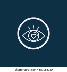 Eye with love icon