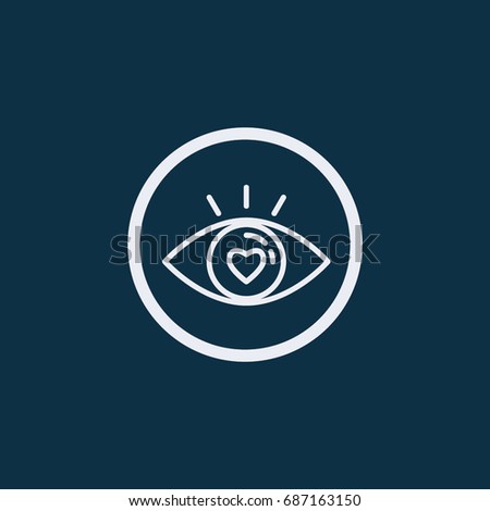 Eye with love icon