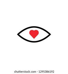 Eye love icon graphic design template vector isolated