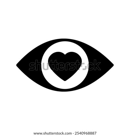 Eye love icon graphic design template  color editable