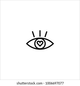 Eye with love icon, vector