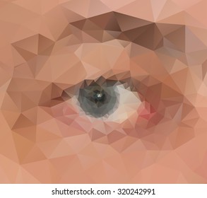 Eye low poly effect abstract vector illustration.