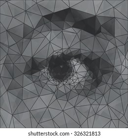 Eye low poly effect abstract vector illustration.