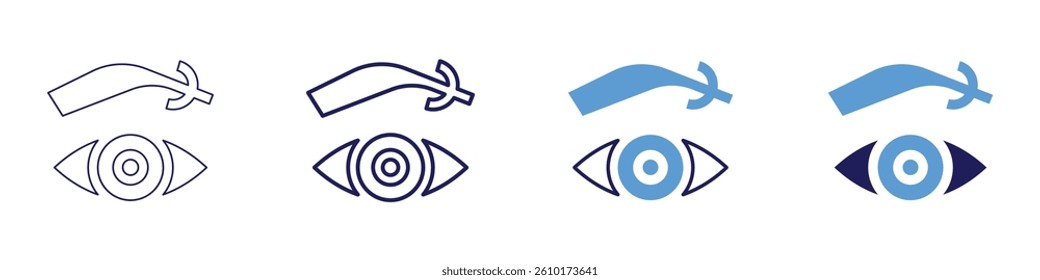 Eye lubrication issues icon in 4 different styles. Thin Line, Line, Bold Line, Duotone. Duotone style. Editable stroke.