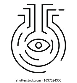 Eye magic alchemy icon. Outline eye magic alchemy vector icon for web design isolated on white background