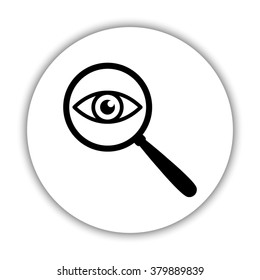 eye in magnification -  black vector icon