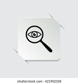 eye in magnification -  black vector icon