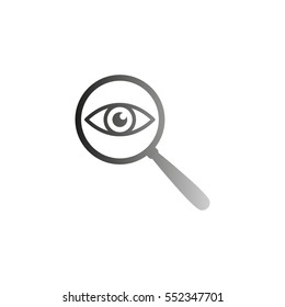eye in magnification -  black vector icon