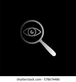 eye in magnification -  black vector icon