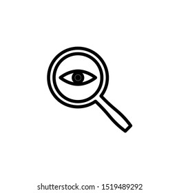 eye in magnification - vector icon