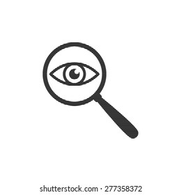 eye in magnification - vector icon