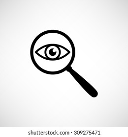 eye in magnification - vector icon