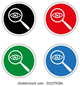 eye in magnification - vector icon