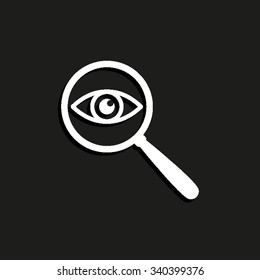 eye in magnification - vector icon