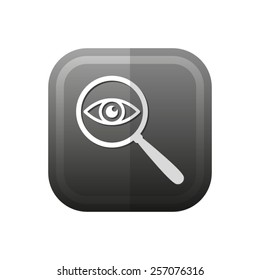 eye in magnification - vector icon, flat design