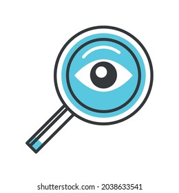 eye in magnifier discovery icon