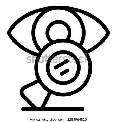 Eye magnifier icon outline vector. Lens test. Oculist drop
