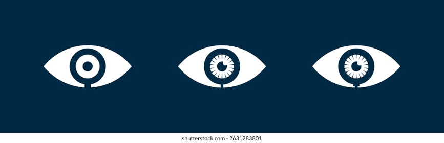 Ícone de lupa.Conceito moderno de lupa. Ilustração isolada de vetor para web design. Ícone de comentários da lupa ocular definido