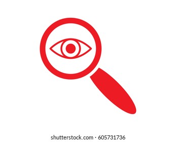 eye, magnifying glass, icon, vector illustration eps10