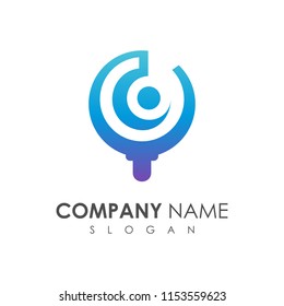 eye + magnifying glass logo template