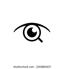 Eye with Magnifying glass. Vector illustration
