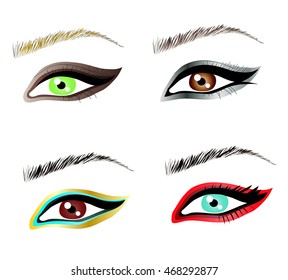 Eye make up - decorative elements for beauty design