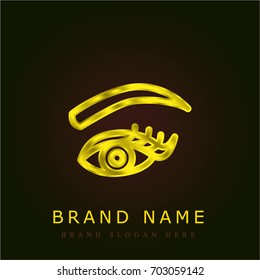Eye Make Up golden metallic logo