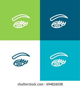 Eye Make Up green and blue material color minimal icon or logo design