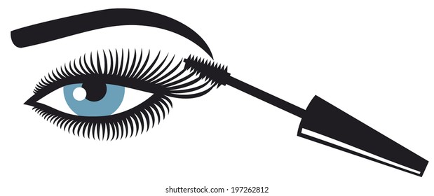 Eye make up eye and mascara with brush 