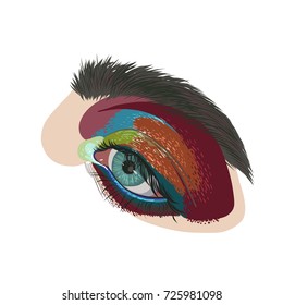 Eye, make up, vector illustration 