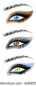 Eye make up vector design elements
