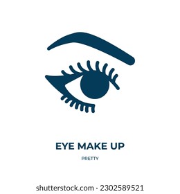 Augenschminke, Vektorsymbol. Augenschminken, Make-up, kosmetisch gefüllte Symbole aus flachem, hübschem Konzept. Einzeln schwarzes Symbol, Vektorgrafik-Symbol-Element für Webdesign und mobile Apps