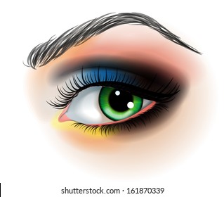 Eye make up vector illustration