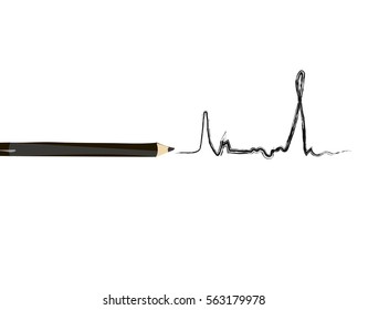 Eye makeup accessory - eyeliner. Vector art image illustration isolated on white background.