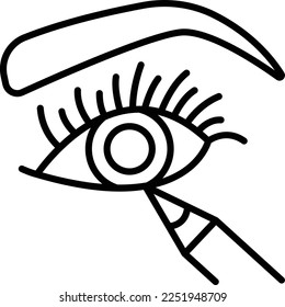 eye makeup artist concept, Eye liner or eyeliner vector line icon design, beauty and personal care symbol, cosmetic dermatology sign, body aesthetics stock illustration