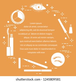 Eye makeup. Decorative cosmetics. Glamour fashion vogue style.