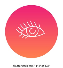 Eye makeup icon round background. Beauty vector illustration.