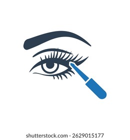 Eye Makeup Liner Application Icon Isolated On White Background