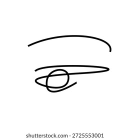 Logotipo del maquillaje del ojo con una línea aislada. Pestañas y cejas icono minimalismo para un salón de belleza.
