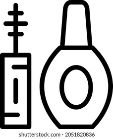 Diseño de iconos de vectores de esquema de maquillaje ocular
