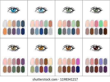 Eye makeup. Shades of shadows combined with eye color.