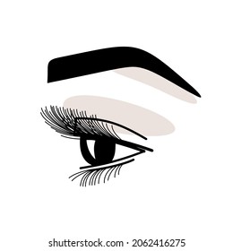 eye. makeup vector logo on a white background. eyelashes and eyebrow. female face element