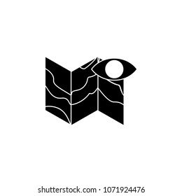 eye and map icon. Element of minimalistic icon for mobile concept and web apps. Signs and symbols collection icon for websites, web design, mobile app on white background