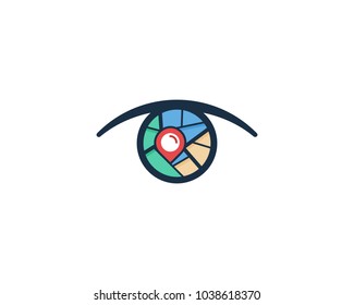 Eye Map Icon Logo Design Element