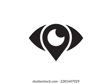 eye map logo simple modern location vector design