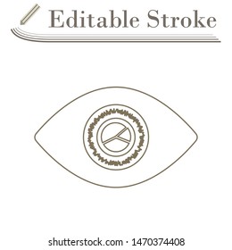Ojo Con Gráfico De Mercado Dentro Del Icono De La Pupila. Diseño sencillo de Stroke modificable. Ilustración vectorial.