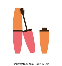 eye mascara icon over white background. makeup concept. colorful design. vector illustration