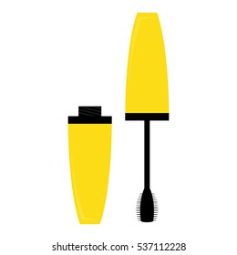 eye mascara icon over white background. makeup concept. colorful design. vector illustration