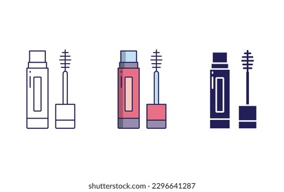 Eye Mascara line and solid illustration icon