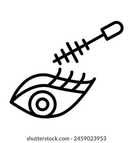 Eye Mascara Vector Line Icon Design